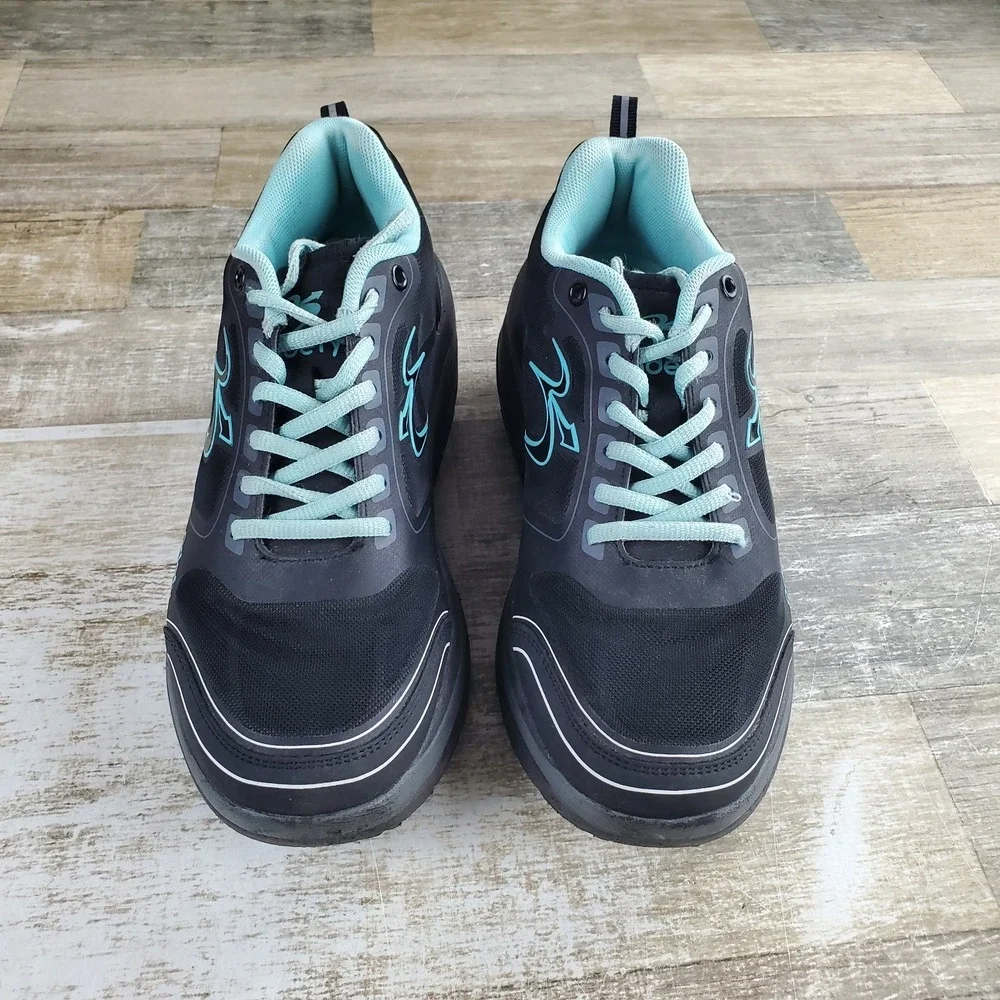 G-defy Gravity Defyer Womens Shoes Sz 8 Comfort Black Teal Mesh Walking Sneakers
